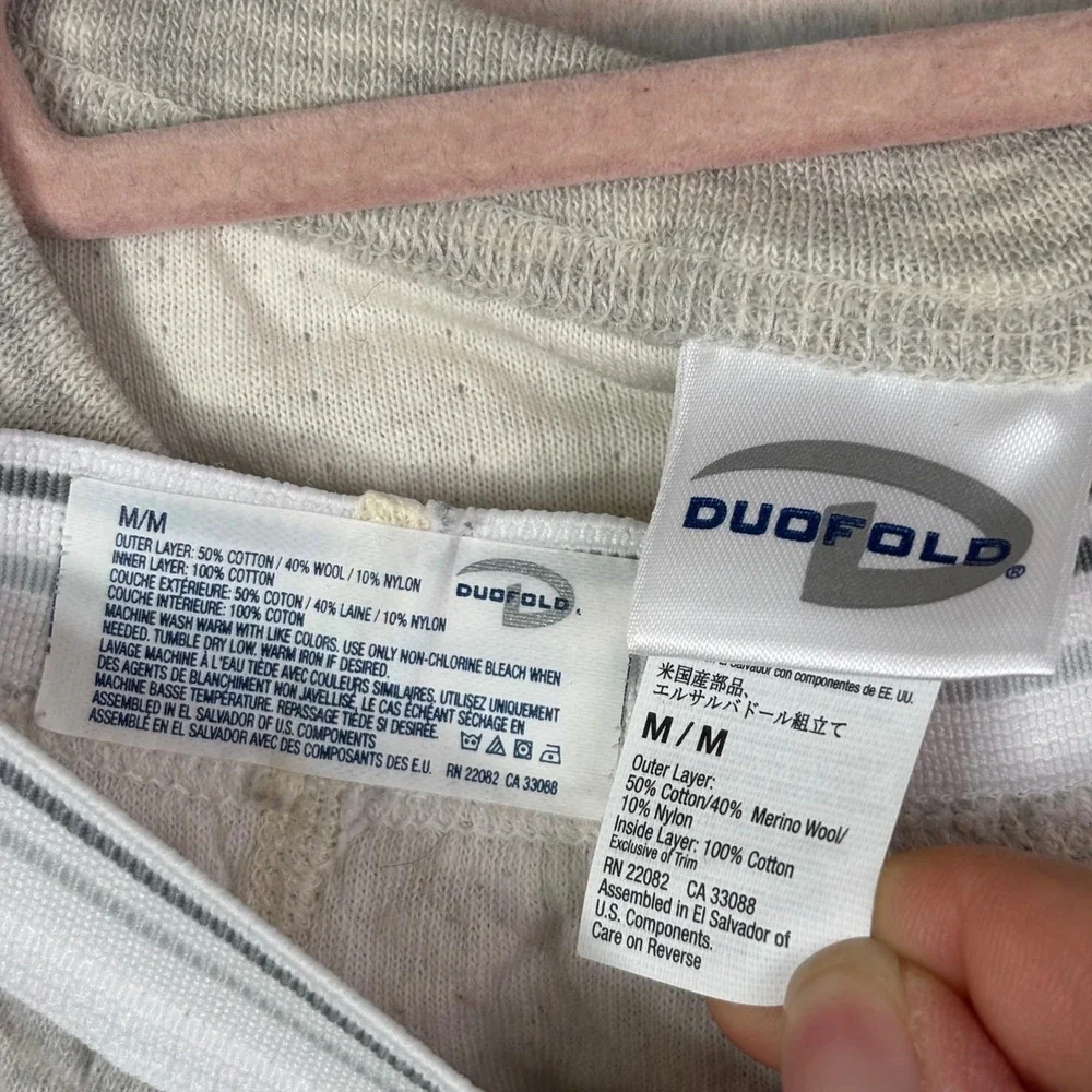 Duofold Thermal Set Medium Gray Merino Wool‎ Blend Base Layer Long Johns Mens
